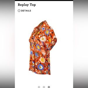 Cabi replay top in bright warm florals medium